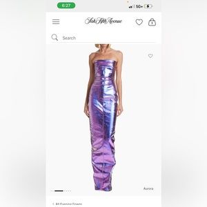 RICK OWENS
Strapless metallic denim maxi gown